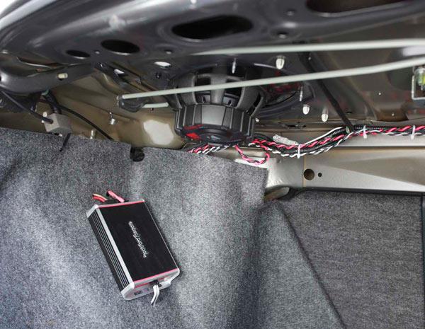 Rockford Fosgate PBR300X1 mounted in the trunk