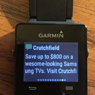Garmin vivoactive notification screen
