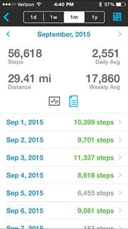 Garmin vivofit 2 steps summary screen