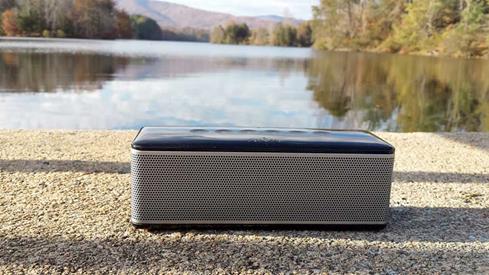 The RIVA S Bluetooth speaker outdoors