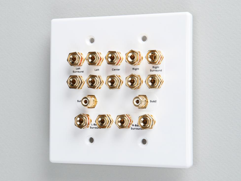 Wall plate for home theater connections