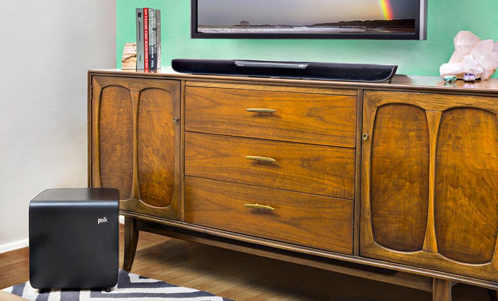 A wireless subwoofer can be placed nearly anywhere in the room