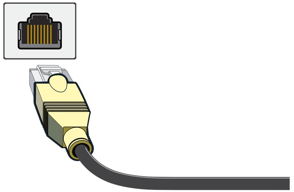 Ethernet jack and cable