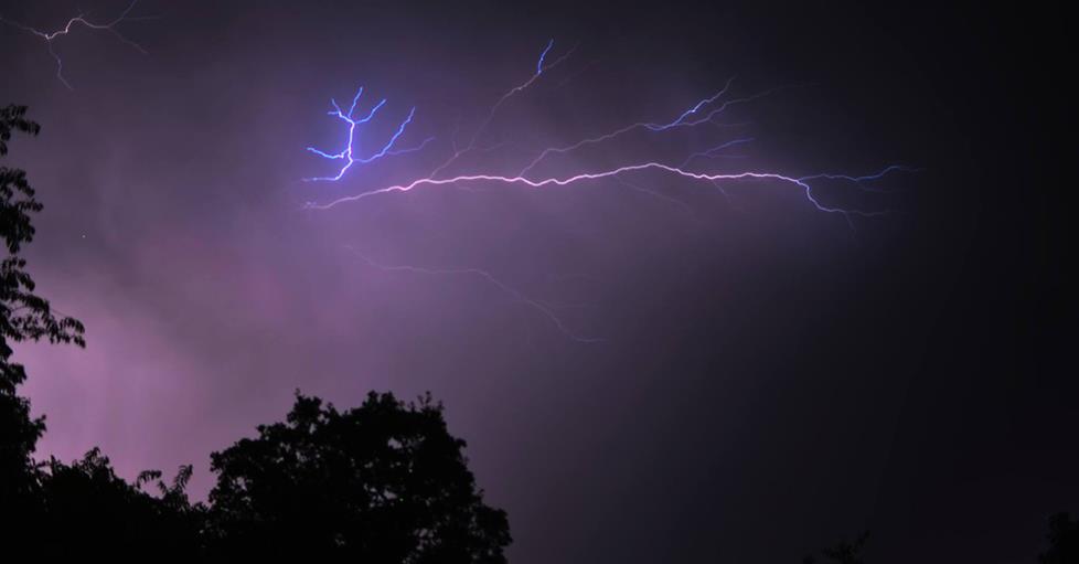 Thunderstorm over mountains