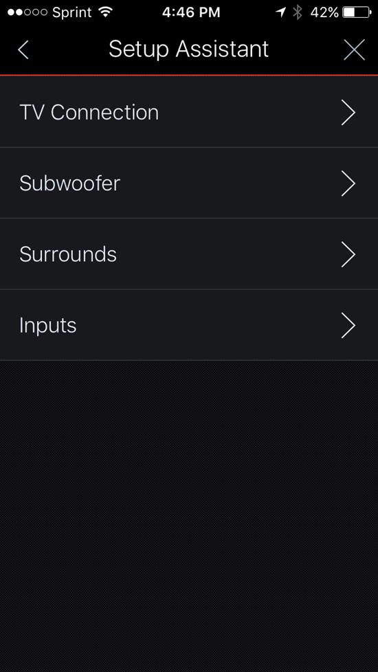 HEOS amp setup screen
