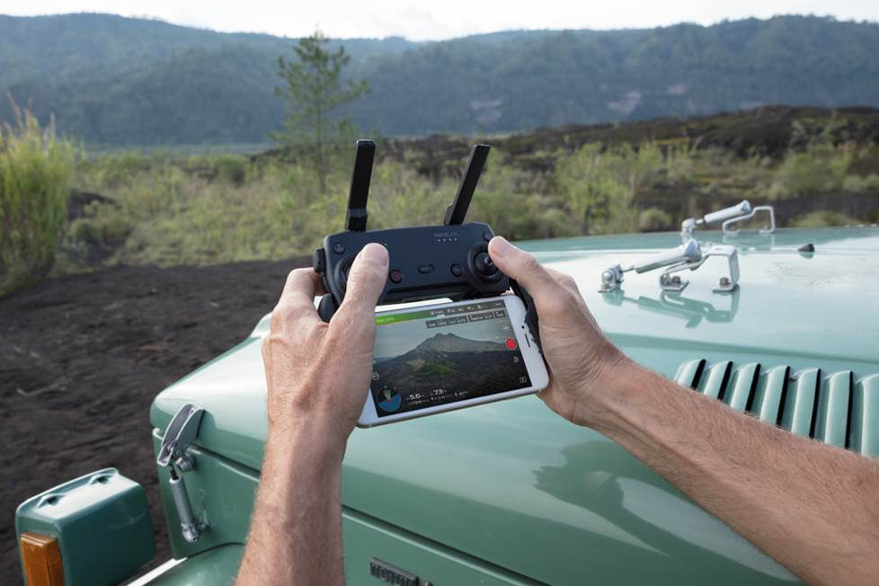 Drone remote controller with smartphone