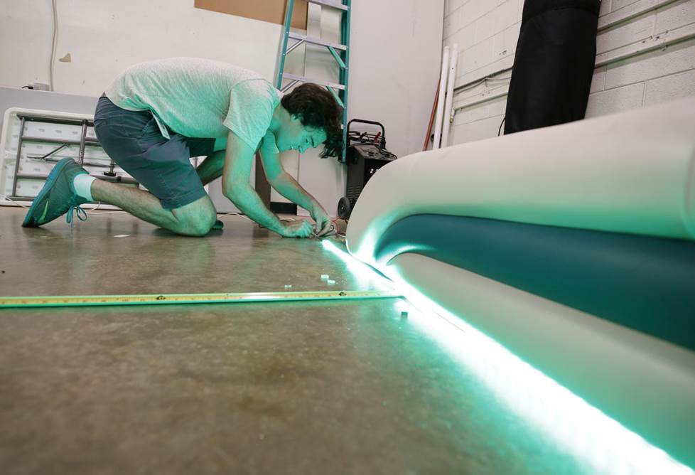 Installing Wet Sounds SPOOL 5M-RGB LED lights in the install bay
