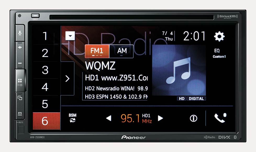 Pioneer stereo with HD Radio station info