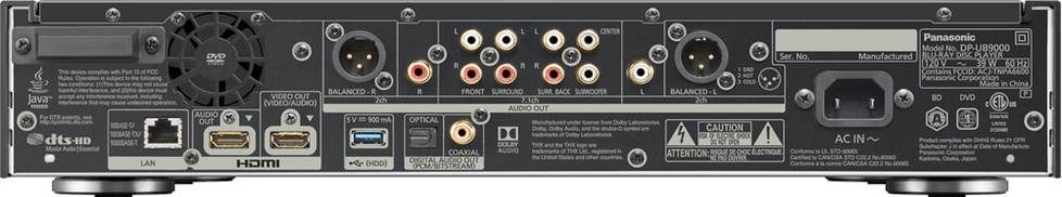 Panasonic UB-9000 inputs and outputs