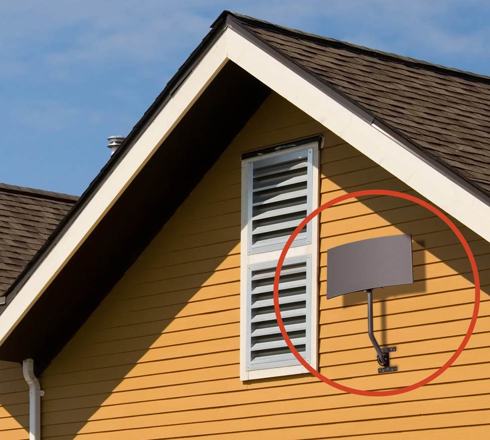 Outdoor Antenna mounted on roof