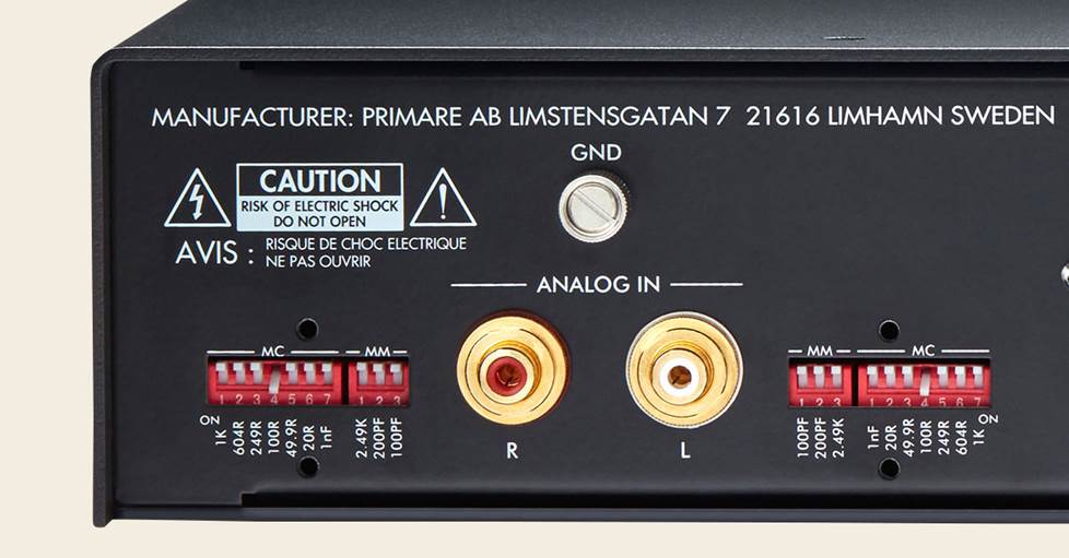 Phono preamp dip switches