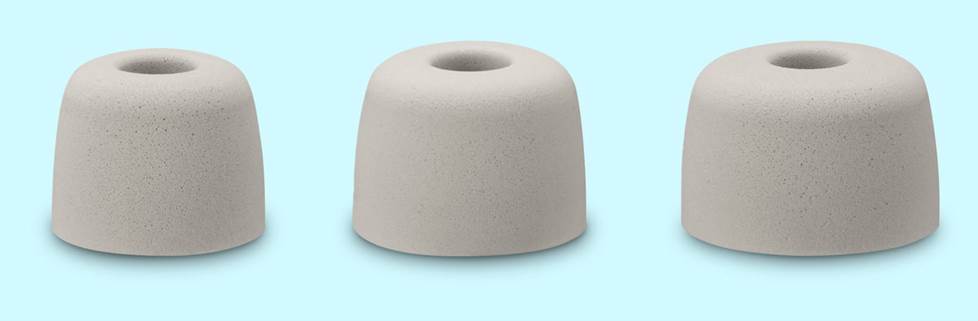 Sony WF-1000XM4 foam ear tips in small, medium and large