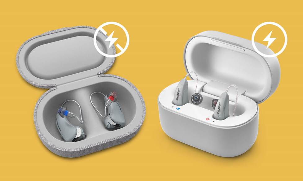 Non-chargeable vs chargeable hearing aid types.