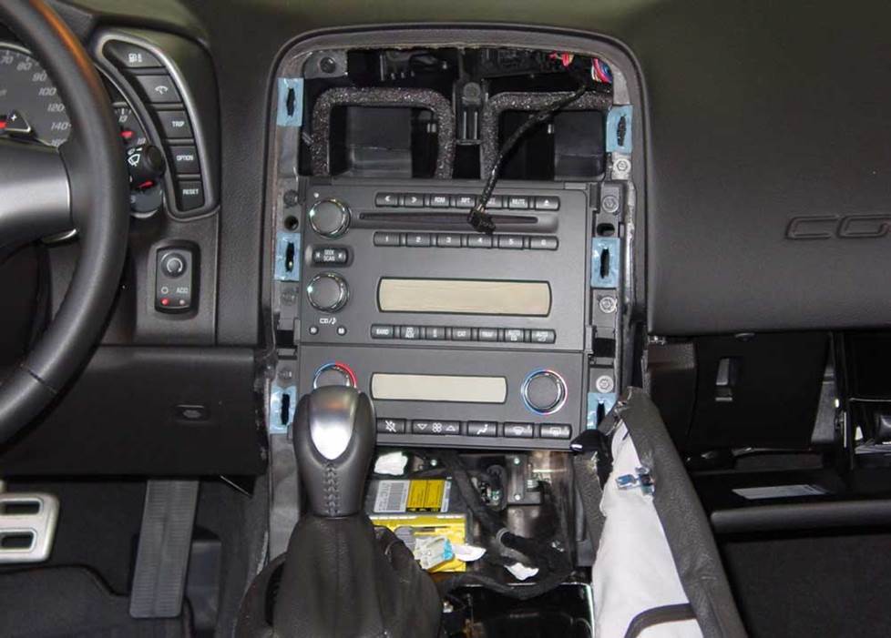 Corvette C6 with radio removed