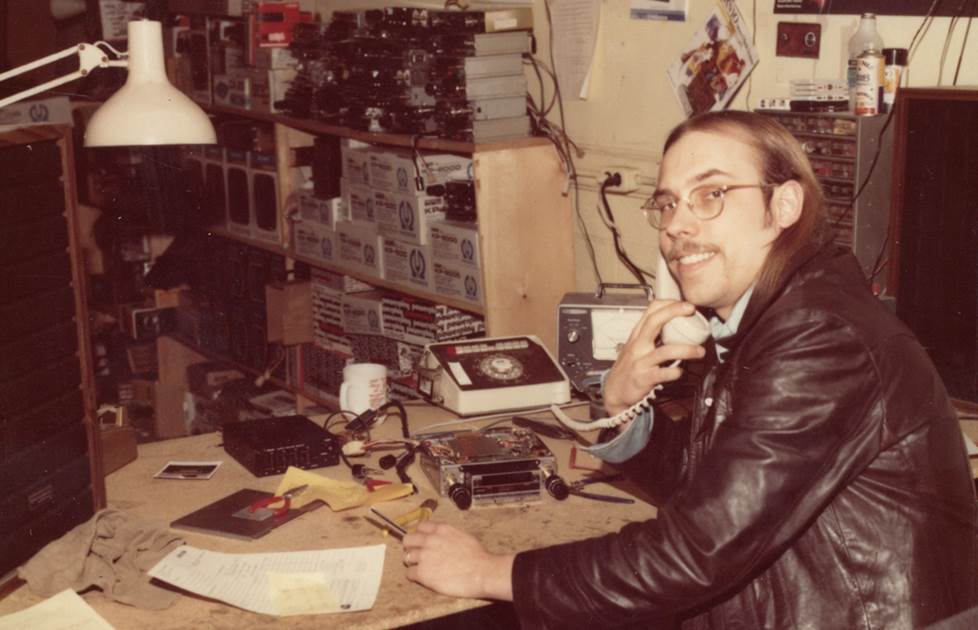 Vintage photo of tech support employee from the 70s