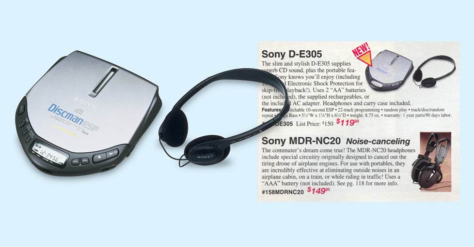 Sony D-E305 Discman and MDR-NC20 Headphones