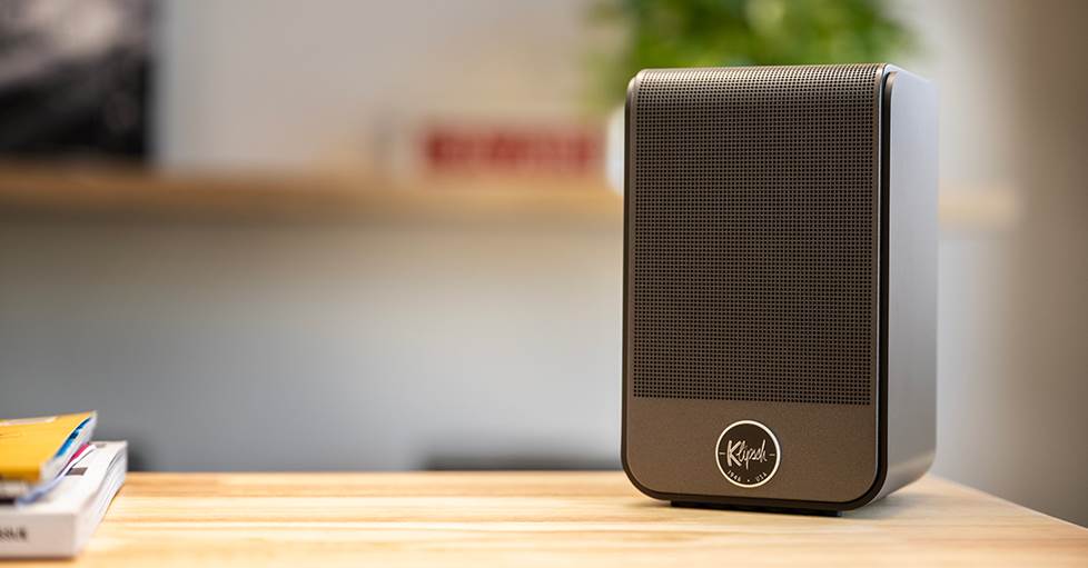 A Klipsch SURR 100 wireless surround speaker