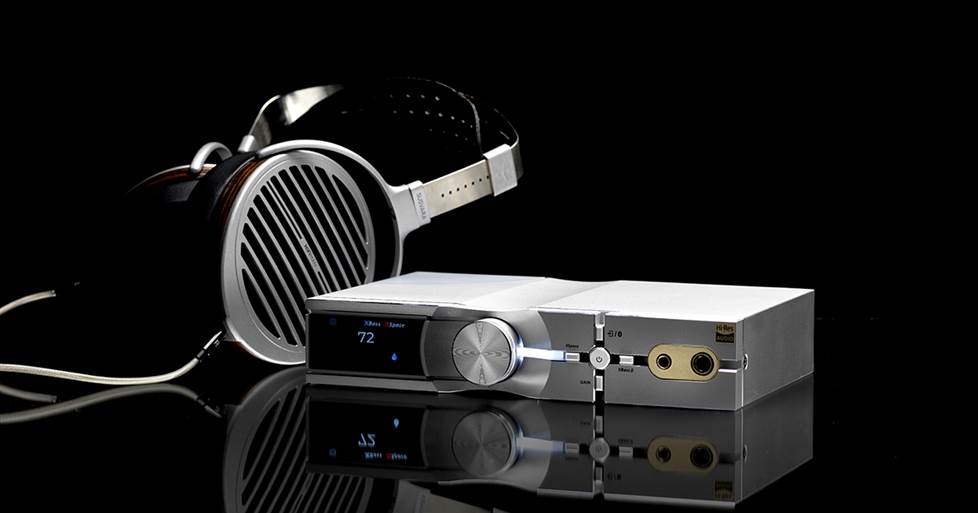 iFi Audio NEO iDSD2 DAC with headphones