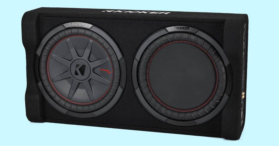 Kicker 51PTRTP12 Low-profile down-firing 500-watt powered enclosure with CompRT® 12" shallow-mount subwoofer and passive radiator