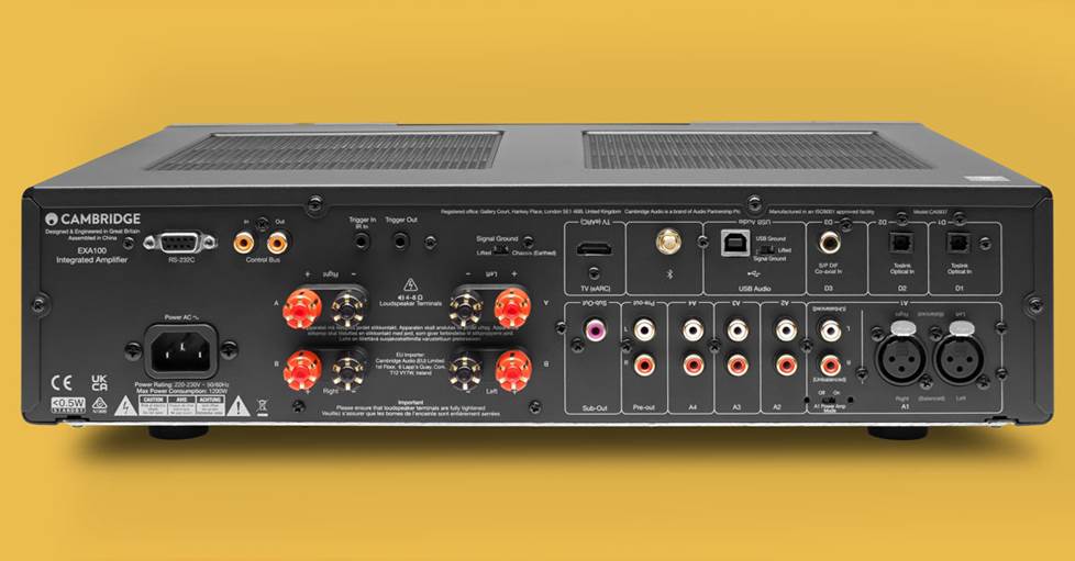 Cambridge Audio EXA100 integrated amplifier back connections