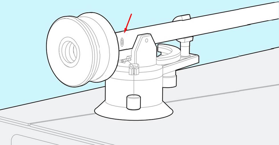 Back of tonearm assembly