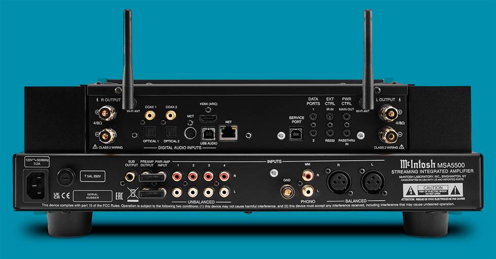 McIntosh MSA5500 streaming integrated amplifier back