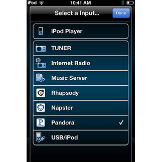 Denon Remote app for the Denon DNP-720AE network music player