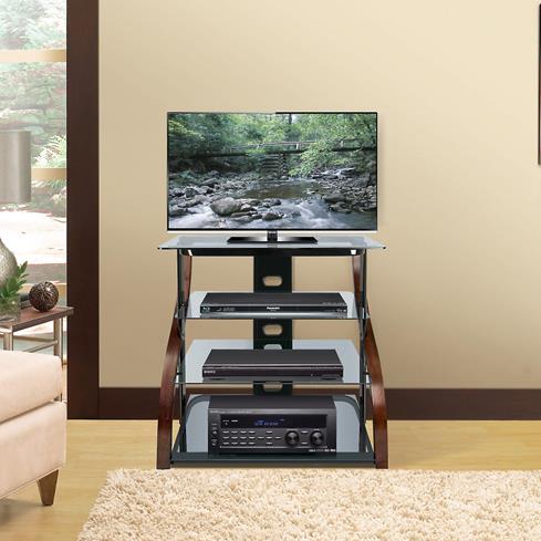 Bell'O CWS340 curved wood a/v stand