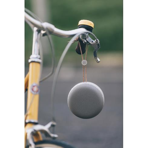 Beoplay A1 hanging from bike