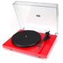 Pro-Ject Debut III Gloss red (dustcover open)