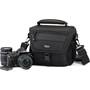 Lowepro Nova 160 AW Shown with camera - not included (Black)