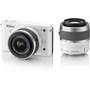 Nikon 1 J1 w/10-30mm and 30-110mm VR Lenses Front (white)