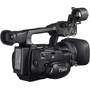 Canon XF105 High Definition Camcorder Back 3/4 angle, with battery pack