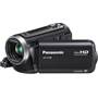 Panasonic HC-V100M Front, 3/4 view, touchscreen display angled outwards