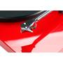 Pro-Ject Debut Carbon Closeup detail of carbon fiber headshell and Ortofon 2M Red cartridge