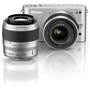 Nikon 1 J2 Dual Lens Kit with 10-30mm and 30-110mm VR lenses Front (Silver)
