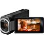 JVC Everio GZ-VX700 Front, 3/4 view, touchscreen display angled outwards