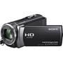 Sony Handycam® HDR-CX200 Front, 3/4 view, touchscreen display angled outwards