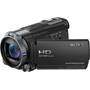 Sony Handycam® HDR-CX760V Front, 3/4 view, touchscreen display angled outwards