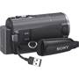 Sony HDR-PJ580V right side, featuring built-in USB cord