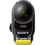 Sony HDR-AS30V/B Front, straight-on, with included waterproof enclosure