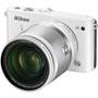Nikon 1 J3 with Wide-range 10X Zoom Lens Front (White)
