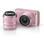Nikon 1 S1 with Standard and Telephoto Zoom Lenses Front (Pink)