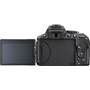 Nikon D5300 (no lens included) Back view with LCD rotated outward (Black)