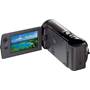 Sony HDR-CX290 Back, 3/4 view, LCD folded out