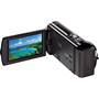 Sony Handycam® HDR-CX380 Back, 3/4 view, LCD folded out