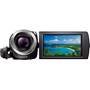 Sony Handycam® HDR-CX380 Front, straight-on, with touchscreen display flipped 180 degrees for self-portraits