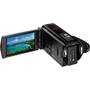 Sony HDR-TD30V Back, 3/4 view, LCD folded out