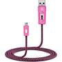 BlueFlame 1 Meter USB-to-Micro-USB charging cable Pink