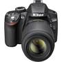 Nikon D3200 Kit with Standard Zoom and Telephoto Zoom Lenses Front, with 55-200mm lens